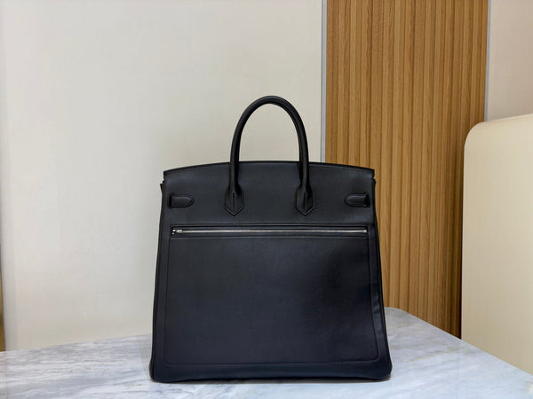 HM Rock HAC Birkin 40CM Handbag Black Swift