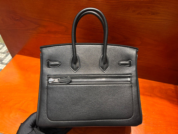 HM Limited Edition Birkin Rock 25cm Handbag Black Evergrain