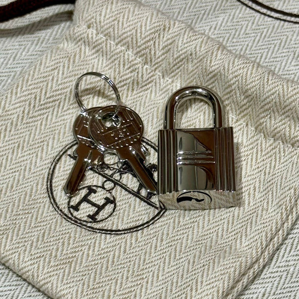 HM Picotin Lock 18CM Pocket Handbag Camel Swift Canvas