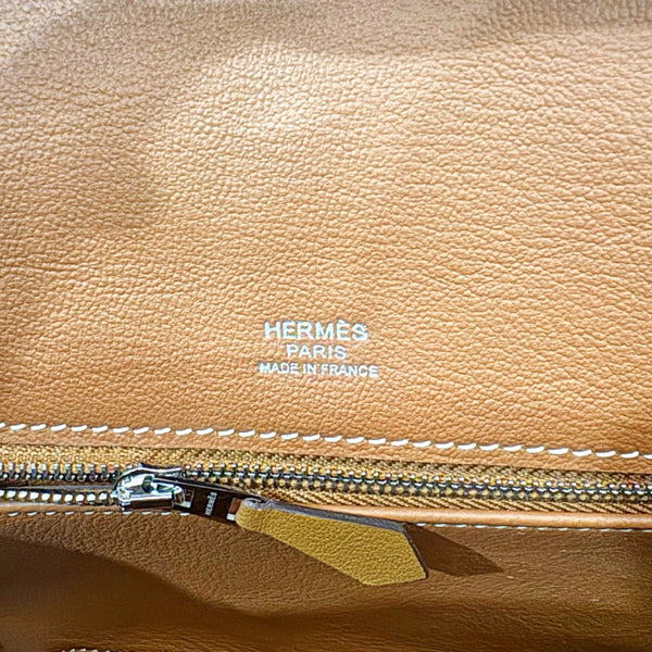 HM Birkin Cargo 25CM Handbag Ivory Brown Swift Canvas