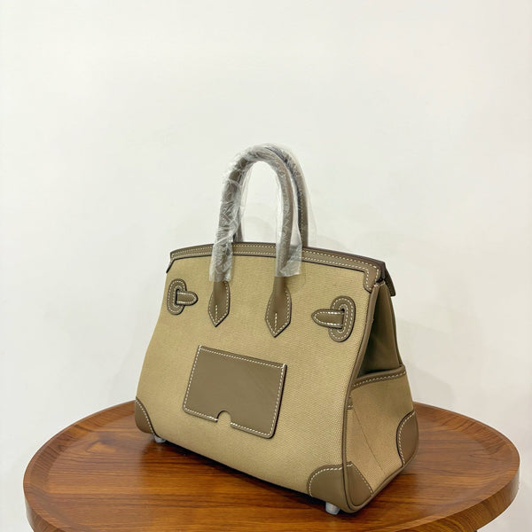 HM Birkin Cargo 25CM Handbag Etoupe Swift Canvas