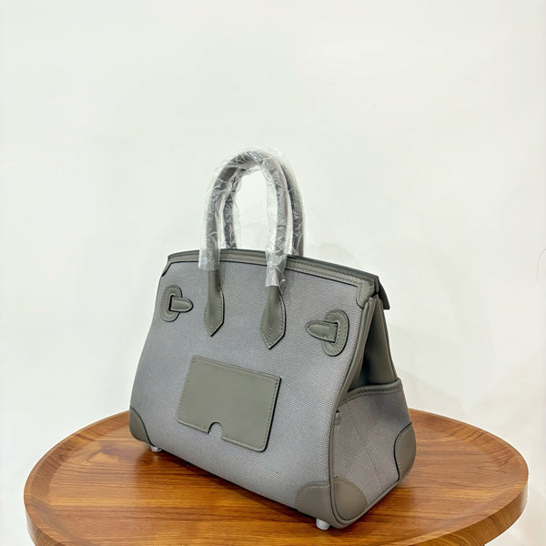 HM Birkin Cargo 25CM Handbag Grey Swift Canvas