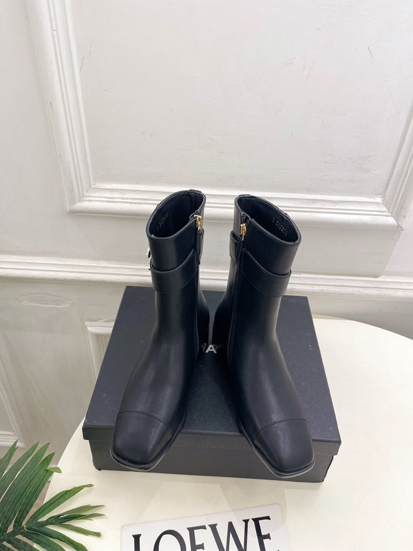 CC Double C Ankle Boots 3.5CM Black Leather 946998
