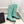 CC Double C Knee-High Boots 3.5CM Mint Green Croc-Embossed Leather 946897