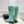 CC Double C Knee-High Boots 3.5CM Mint Green Croc-Embossed Leather 946897