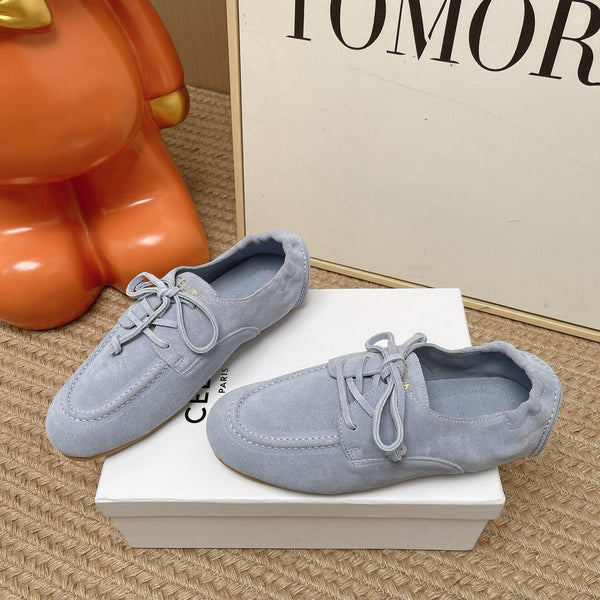 CE Adam Lace-Up Sneakers Blue Suede Calfskin 951088