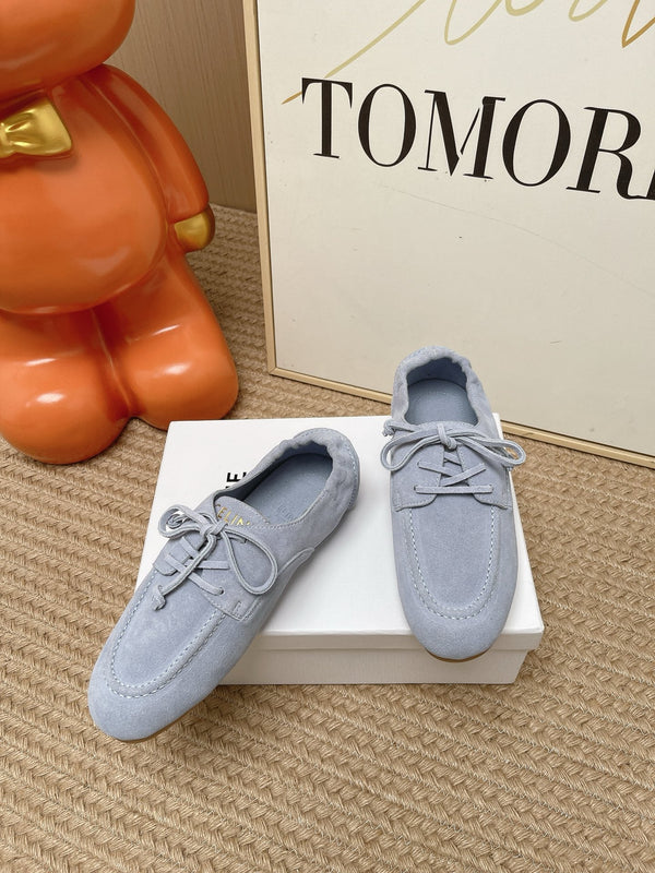 CE Adam Lace-Up Sneakers Blue Suede Calfskin 951088