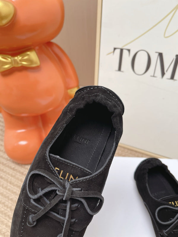 CE Adam Lace-Up Sneakers Black Suede Calfskin 951087