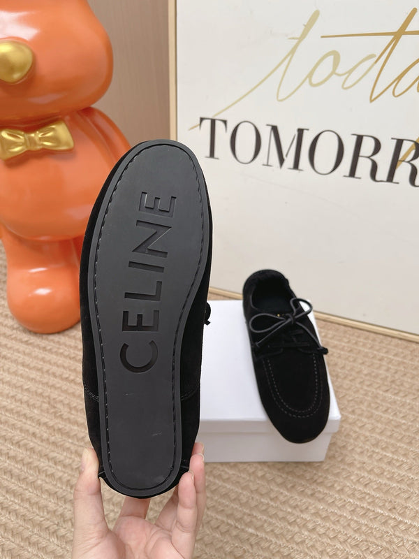 CE Adam Lace-Up Sneakers Black Suede Calfskin 951087