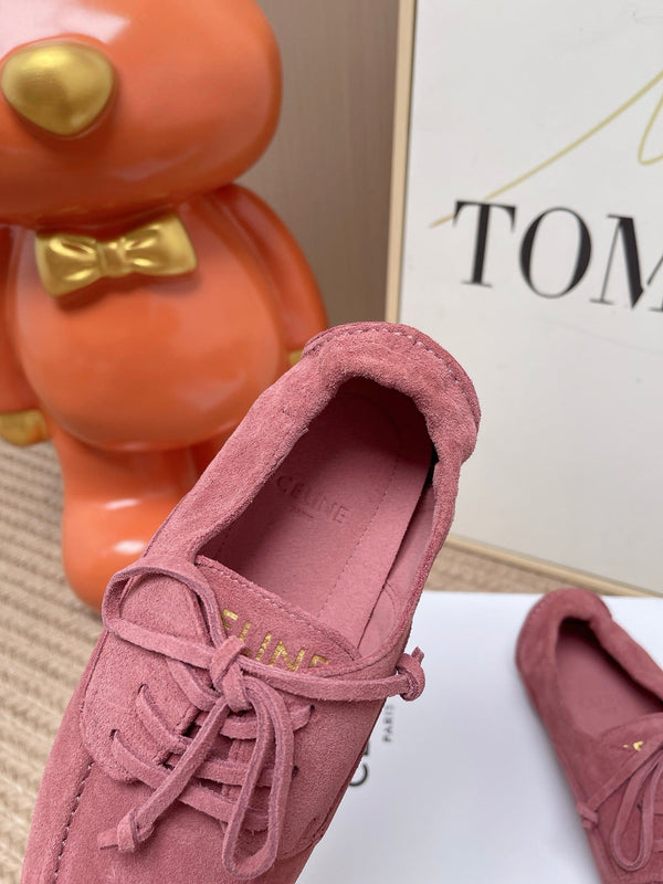 CE Adam Lace-Up Sneakers Dark Pink Suede Calfskin 951086