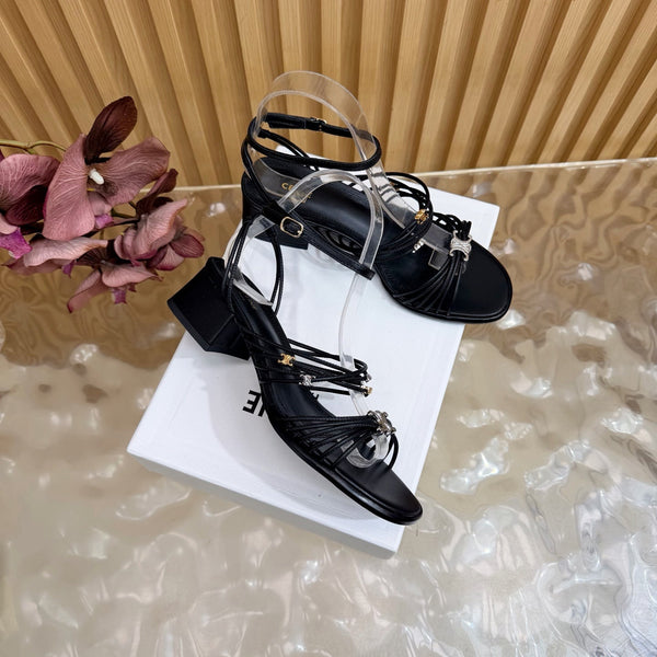 CE Clémence Triomphe Heeled Sandals Black Leather 949370