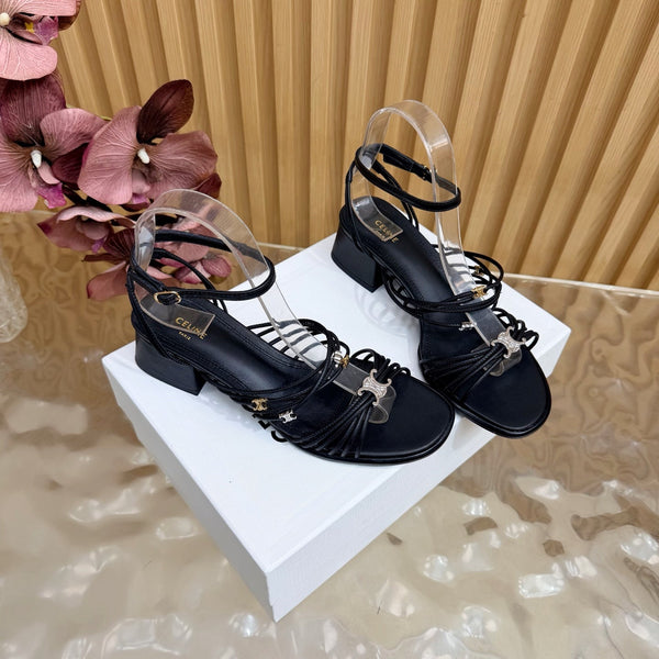 CE Clémence Triomphe Heeled Sandals Black Leather 949370