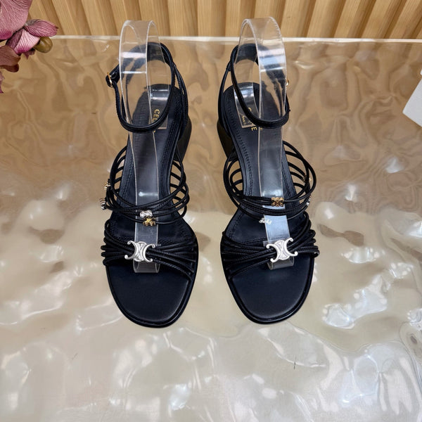 CE Clémence Triomphe Heeled Sandals Black Leather 949370