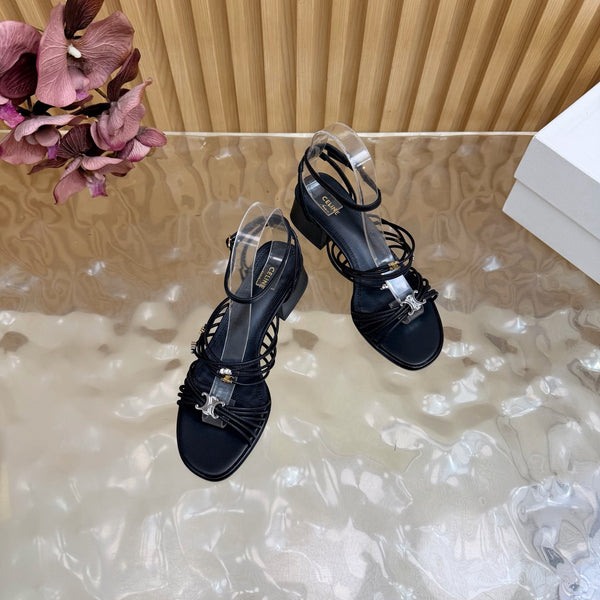 CE Clémence Triomphe Heeled Sandals Black Leather 949370