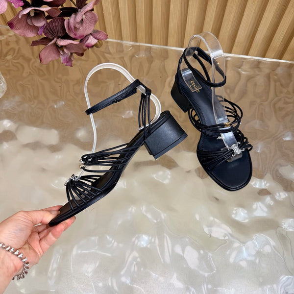 CE Clémence Triomphe Heeled Sandals Black Leather 949370