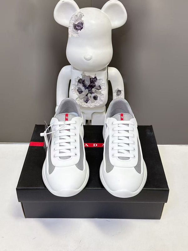 Prad America's Cup Logo Tag Sneakers White Soft Rubber & Bike Fabric 951928