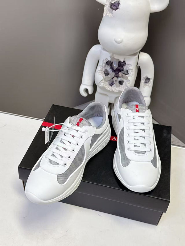 Prad America's Cup Logo Tag Sneakers White Soft Rubber & Bike Fabric 951928