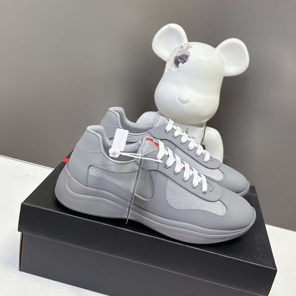 Prad America's Cup Logo Tag Sneakers Grey Soft Rubber & Bike Fabric 951927