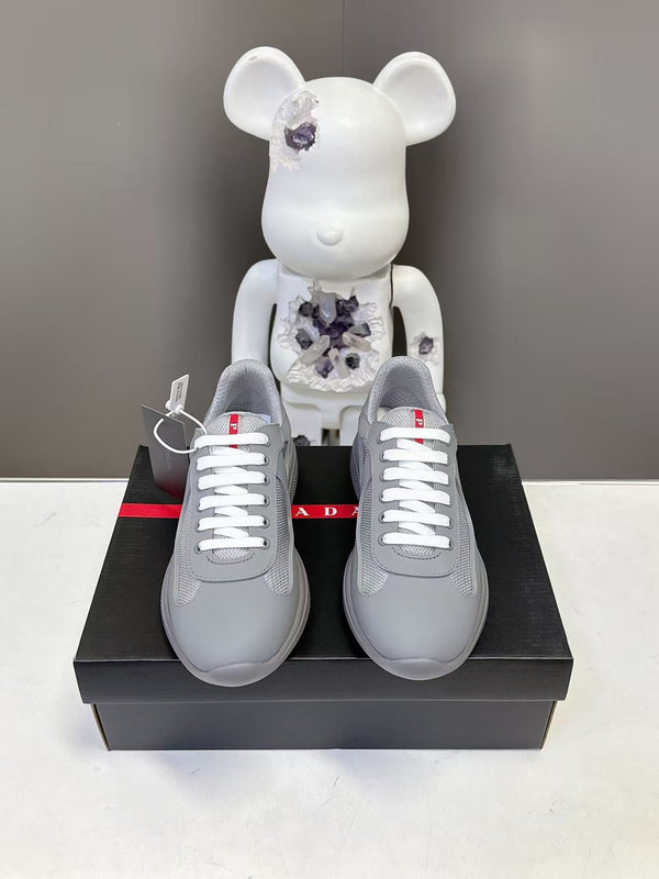 Prad America's Cup Logo Tag Sneakers Grey Soft Rubber & Bike Fabric 951927