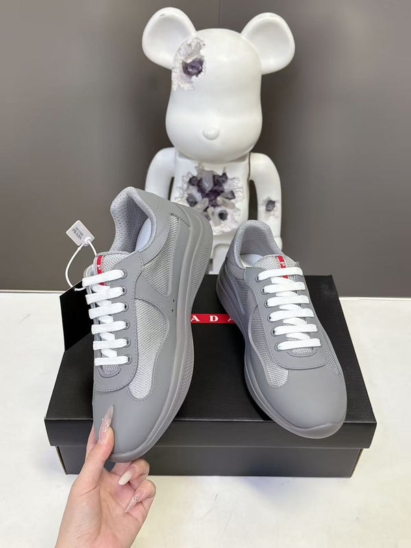 Prad America's Cup Logo Tag Sneakers Grey Soft Rubber & Bike Fabric 951927