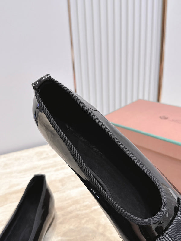 LP Bow Ballet Flats Black Patent Leather 954494