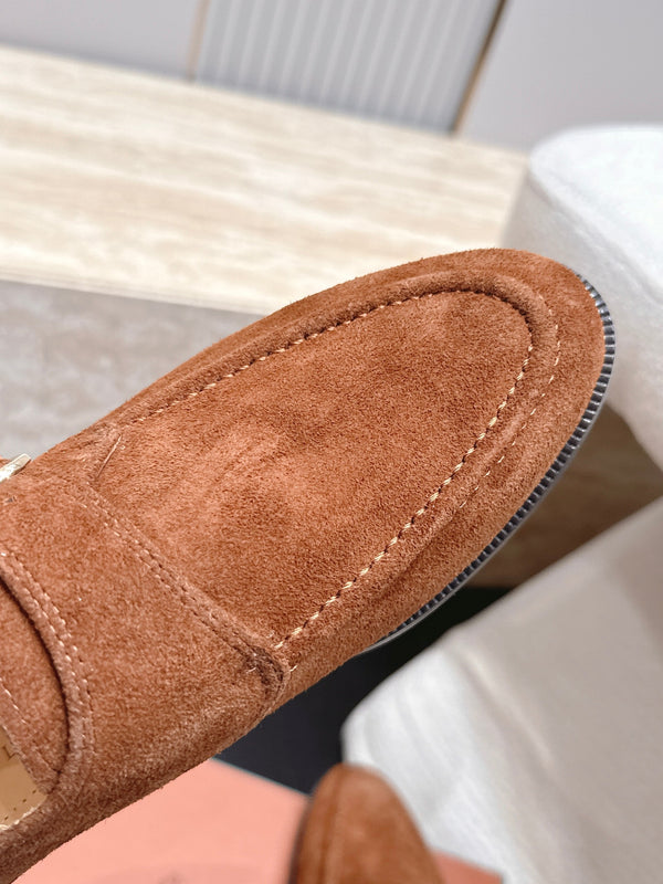 LP Single Monk Strap Loafers Buckle Brown Suede 954483
