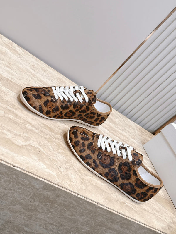 TR Leopard Print Low-Top Sneakers Brown Horsehair 954422