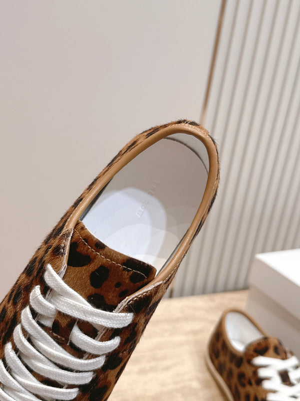 TR Leopard Print Low-Top Sneakers Brown Horsehair 954422