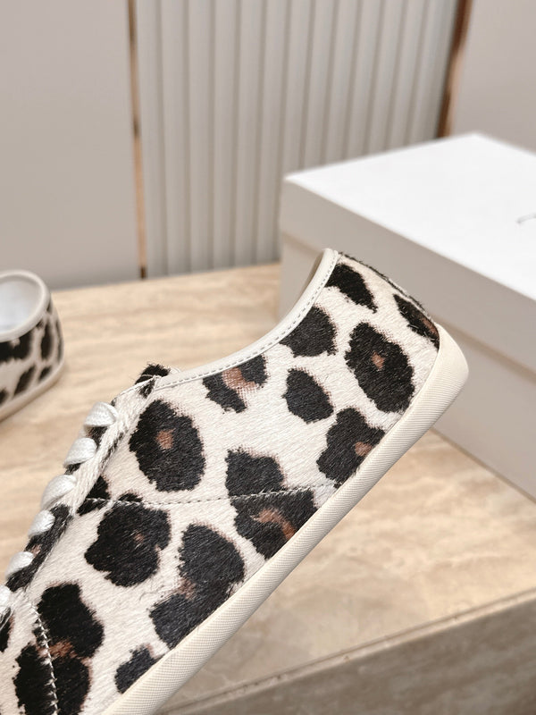 TR Leopard Print Low-Top Sneakers Cream Horsehair 954421