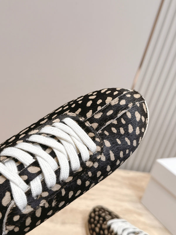 TR Leopard Print Low-Top Sneakers Black Horsehair 954420