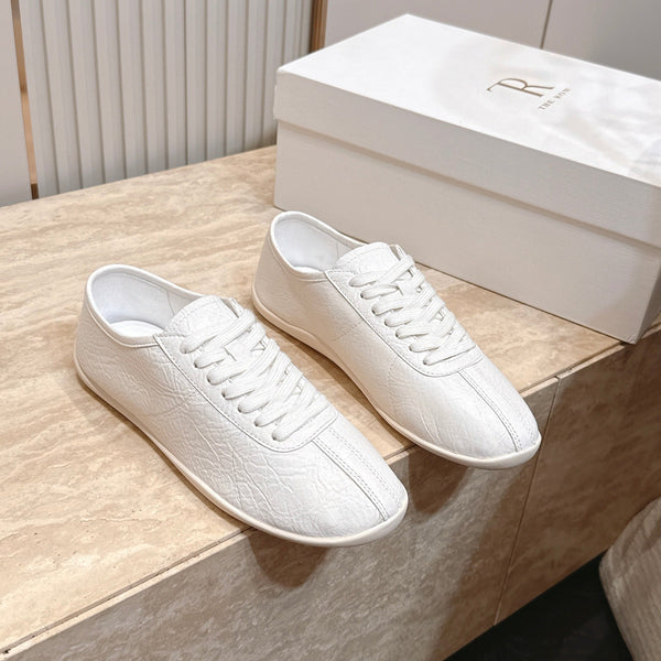 TR Low-Top Sneakers White Textured Leather 954419