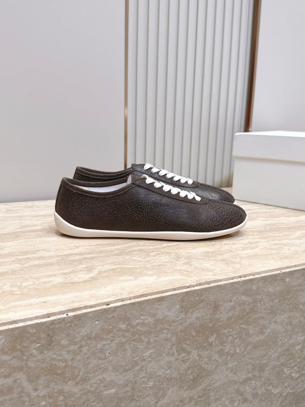 TR Low-Top Sneakers Brown Textured Leather 954418