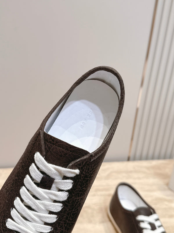 TR Low-Top Sneakers Brown Textured Leather 954418