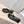TR Lace-Up Ballet Flats Square Toe Black Leather 954412