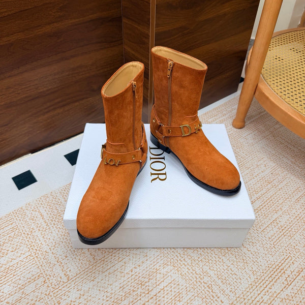 CD Bolt Ankle Boots Strap Brown Suede 973984