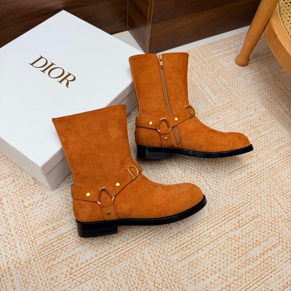 CD Bolt Ankle Boots Strap Brown Suede 973984