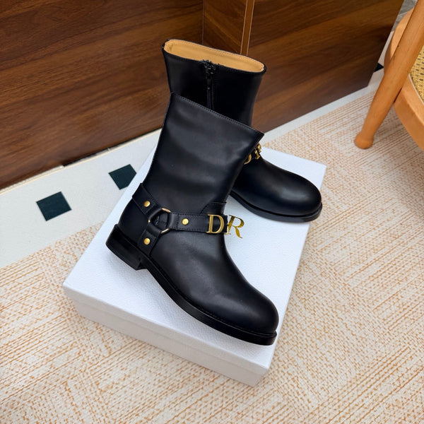 CD Bolt Ankle Boots Strap Black Leather 973983