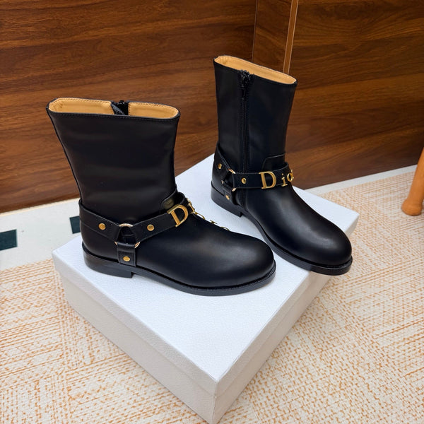 CD Bolt Ankle Boots Strap Black Leather 973983