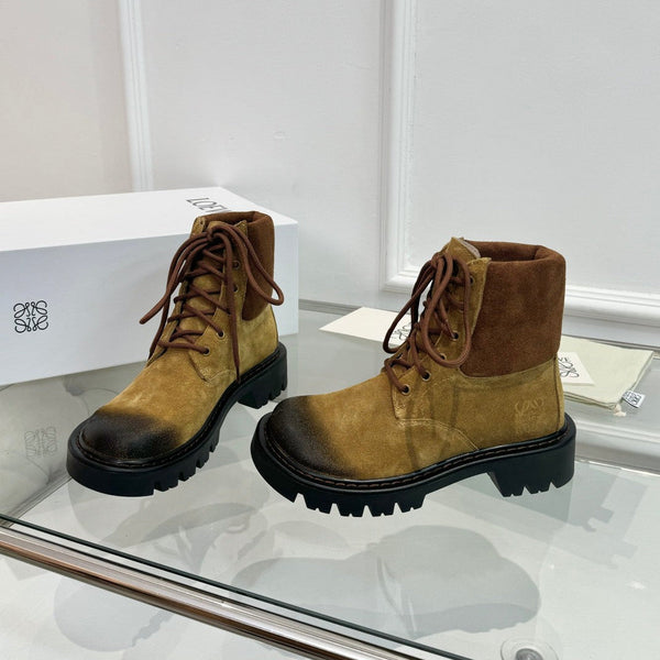 LW Sierra Combat Ankle Boots Light Brown Suede 984778