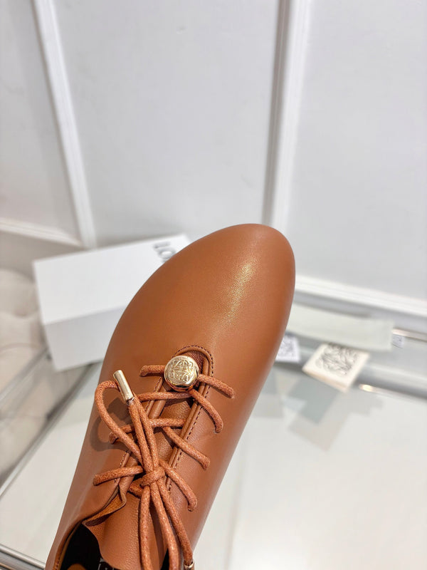 LW Pebble Lace-Up Shoes Brown Nappa Sheepskin 984749