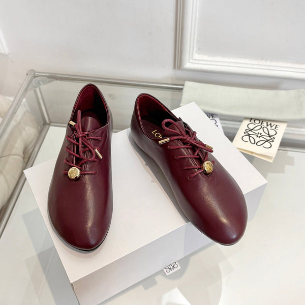 LW Pebble Lace-Up Shoes Burgundy Nappa Sheepskin 984748