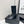 CC Mid-Calf Sock Boots Black Leather Stretch Knit 985656