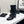 CC Mid-Calf Sock Boots Black Leather Stretch Knit 985656