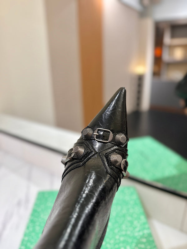BLC Cagole Mid-Calf Boots 9.5cm Black Leather 985489