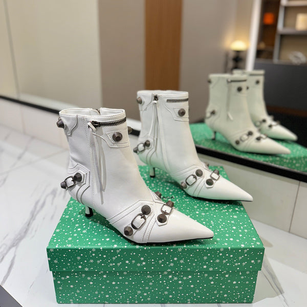 BLC Cagole Mid-Calf Boots 5cm White Leather 985477