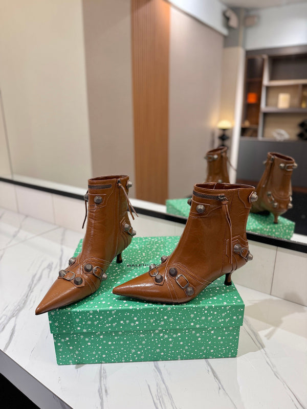 BLC Cagole Mid-Calf Boots 5cm Brown Leather 985474