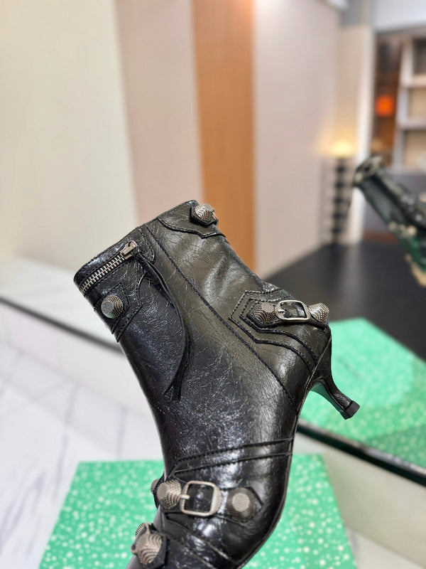 BLC Cagole Mid-Calf Boots 5cm Black Leather 985473