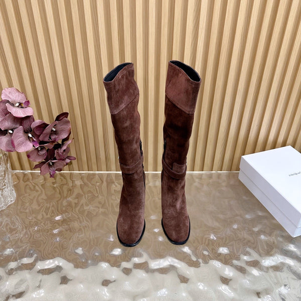 CD D-Town Heeled Knee-High Boots Chocolate Brown Suede 955999