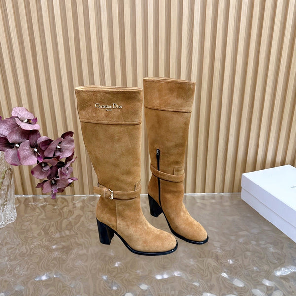 CD D-Town Heeled Knee-High Boots Light Brown Suede 955998