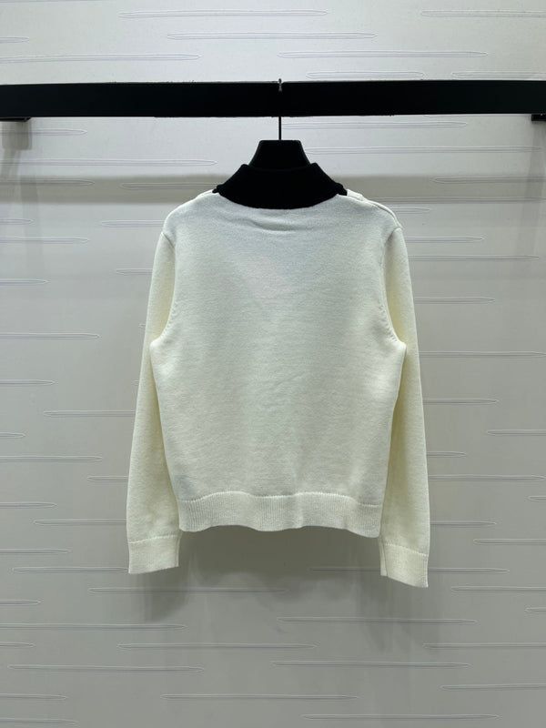 Miu 26s Color-Blocked Faux Two-Piece Turtleneck Long-Sleeved Top Wool 423860